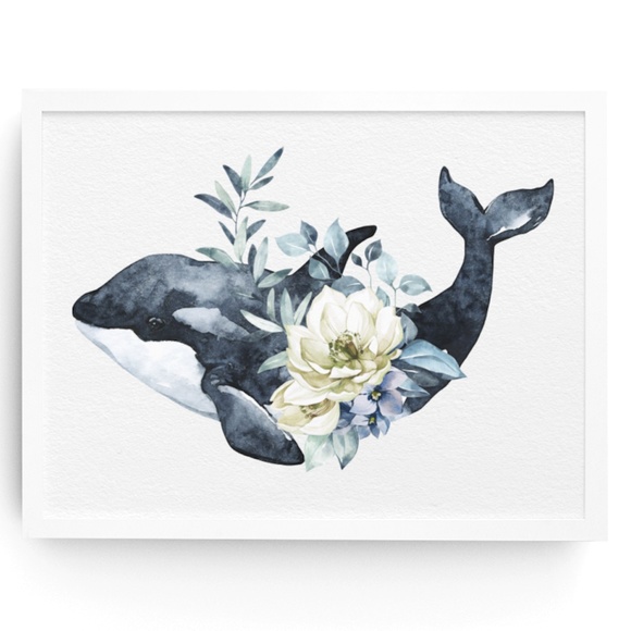 Other - Watercolor Orca Whale Wall Art Illustration Print Poster Unframed